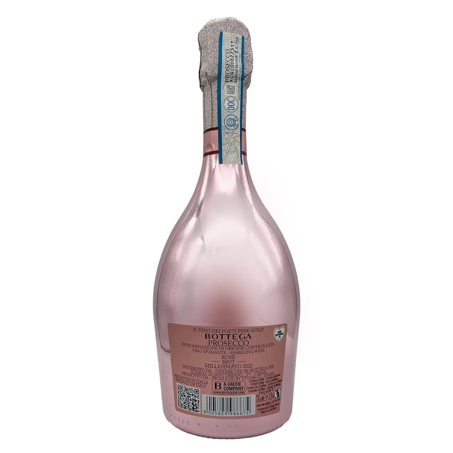 Bottega Pink Gold Prosecco DOC Rosé 750 ml Astuccio Floreale