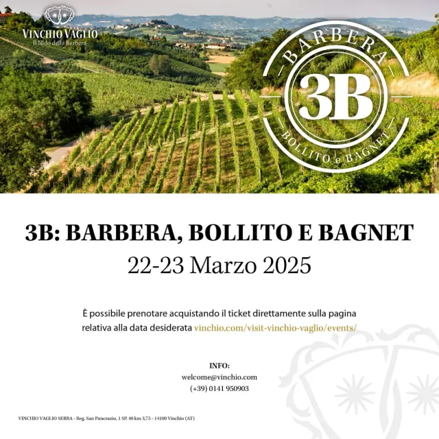 Vinchio Vaglio 3B Barbera Bollito Bagnet cena 22 marzo