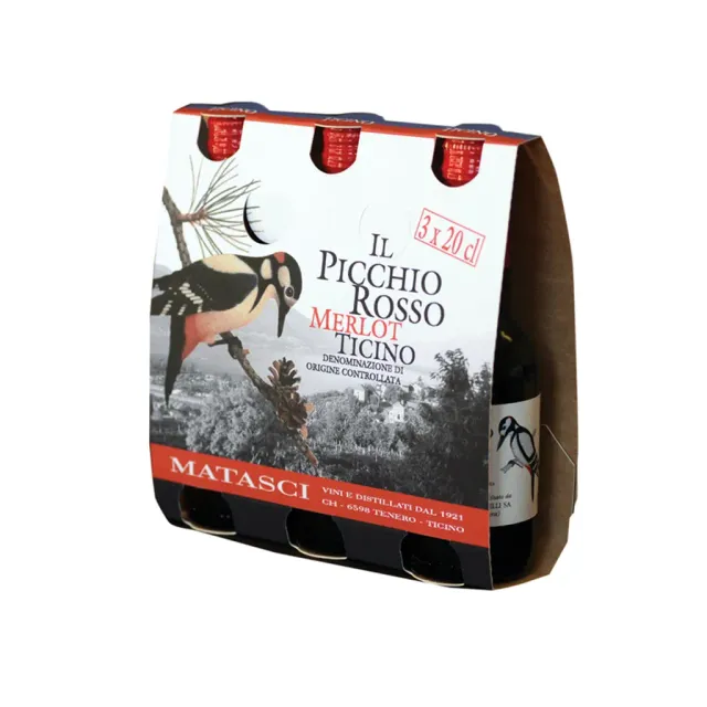 Matasci Picchio Rosso vino rosso Merlot 3x20 CL