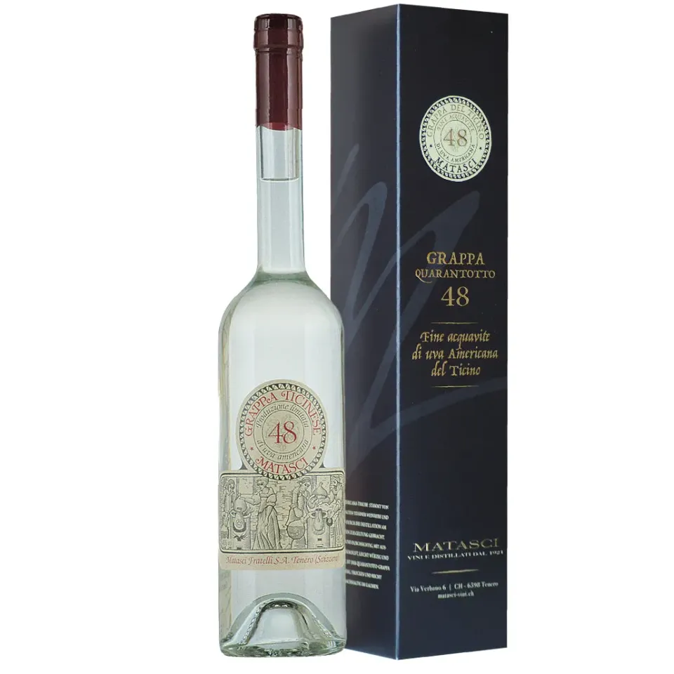 Matasci Quarantotto Grappa Uva Americana 50 CL 48% regalo
