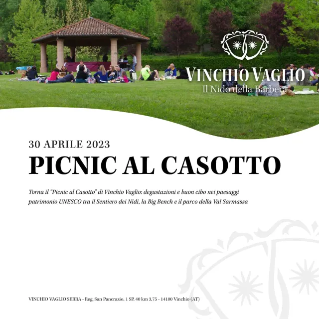 Vinchio Vaglio Picnic al Casotto Evento 30 Aprile
