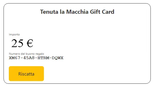 Tenuta La Macchia buono regalo vini ed esperienze