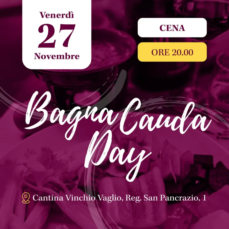 Vinchio Vaglio Bagna Cauda Day cena 27/11/26 evento