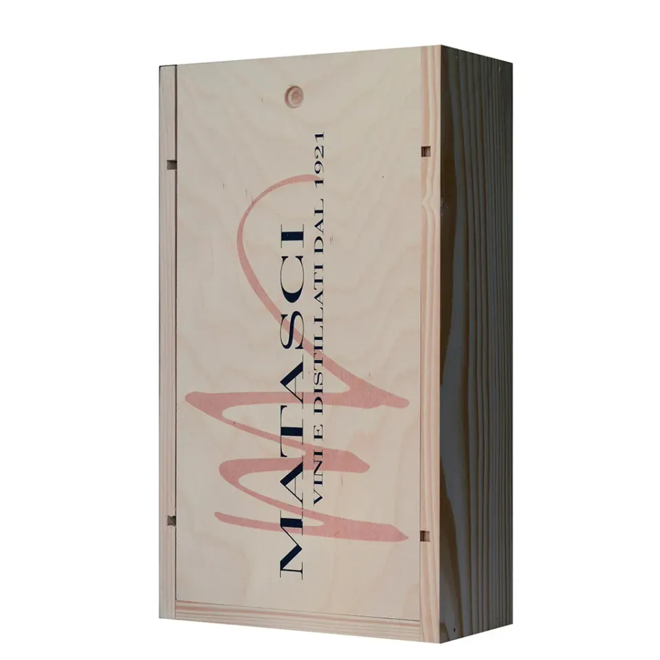 Matasci Classica Cassetta Legno Vuota 2x75 CL Logo Mat