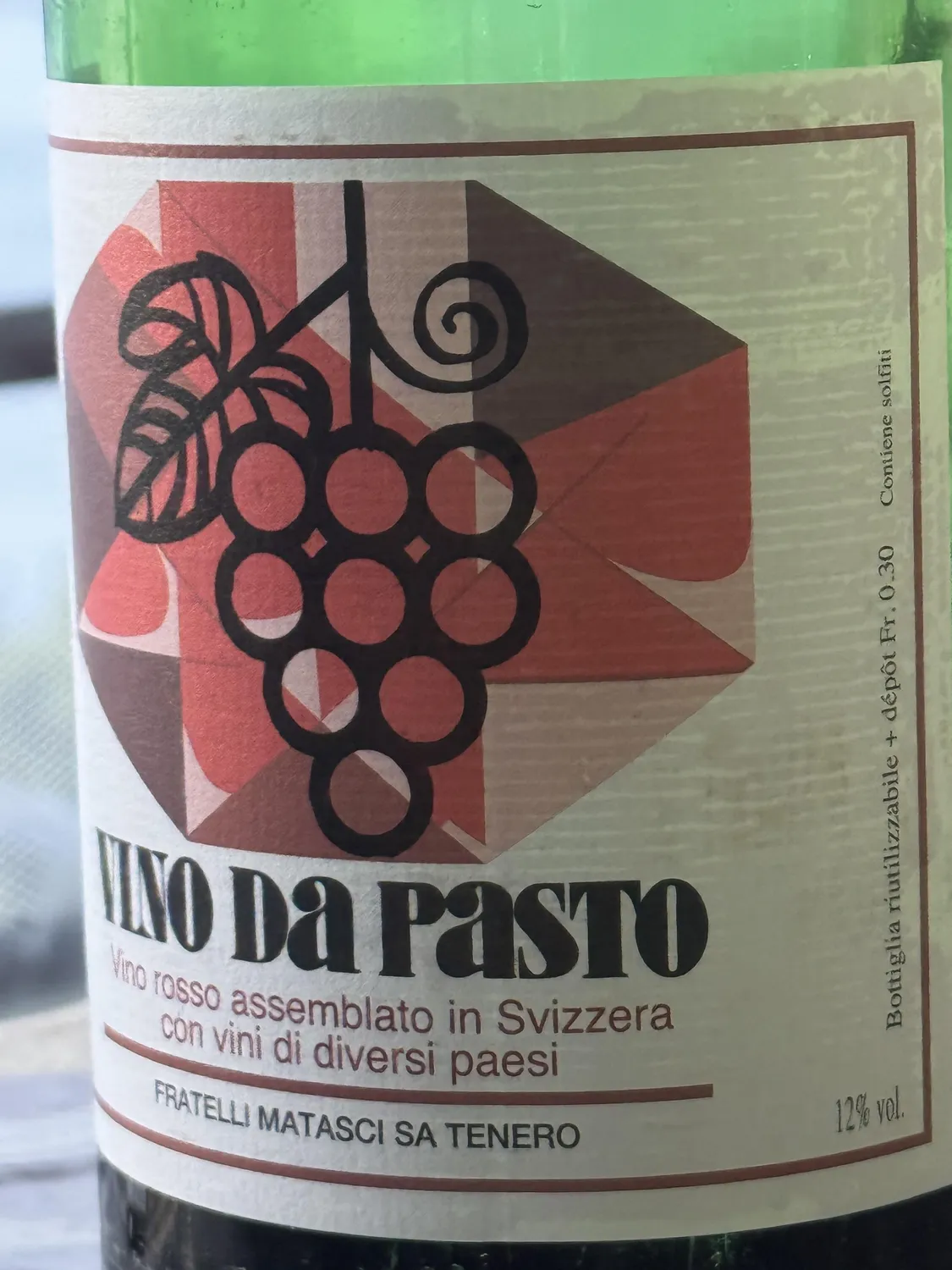 Matasci Vino da Pasto vino rosso 100 CL