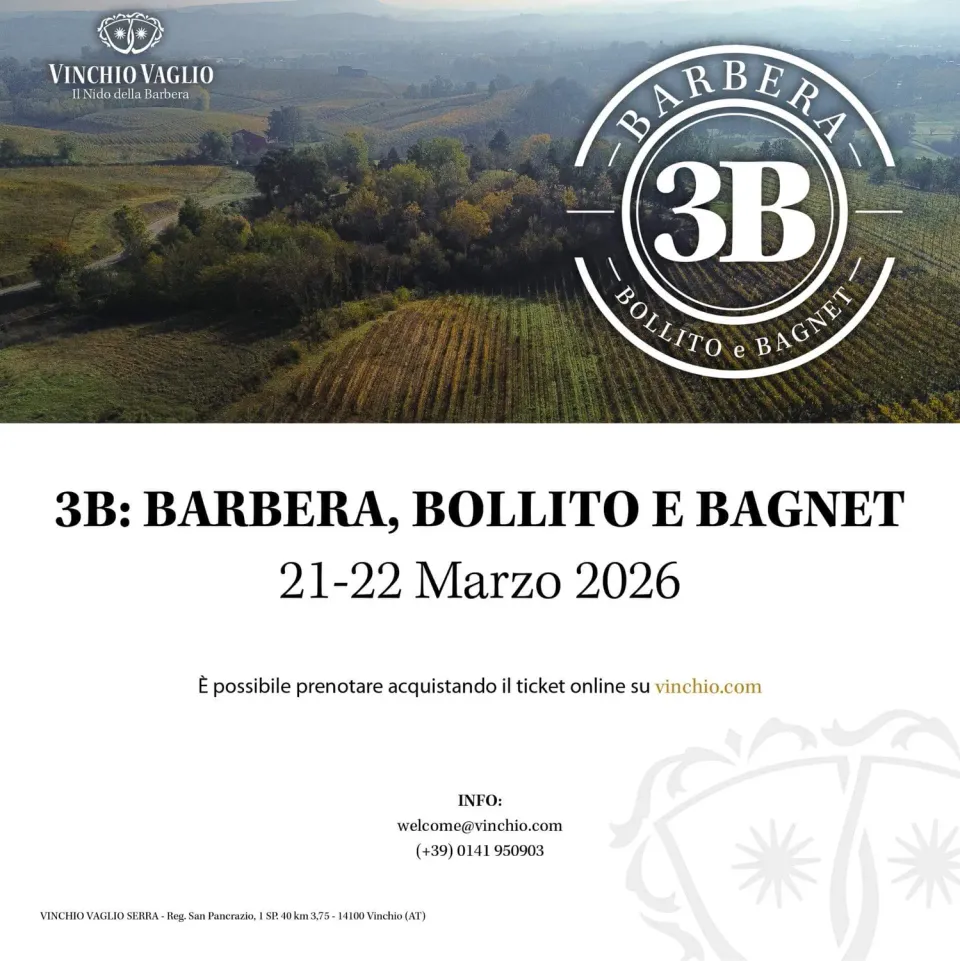 Vinchio Vaglio 3B Barbera Bollito Bagnet evento pranzo 22/03/26