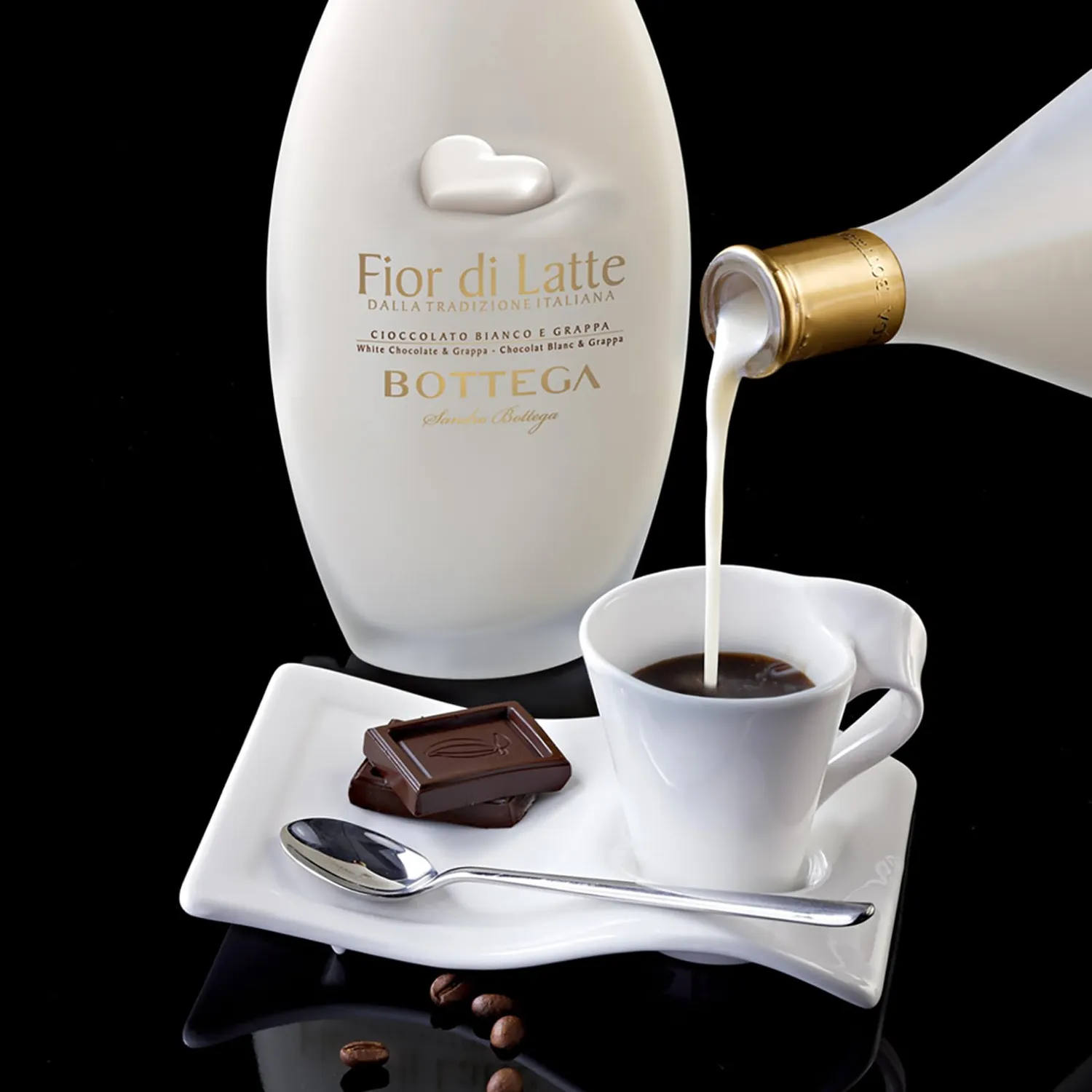 Bottega Black & White liquori cremosi 2x500 ml Fiordilatte Gianduia
