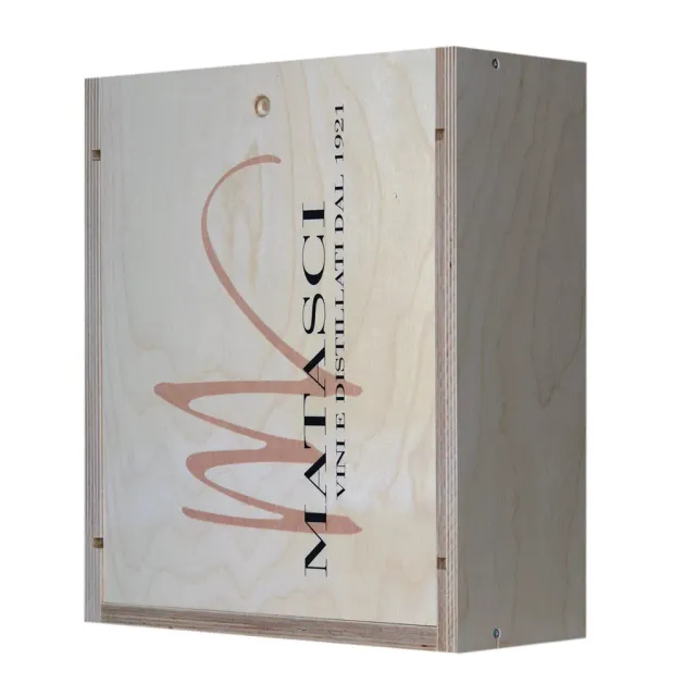 Matasci Cassetta Legno LOGO per 3 bottiglie 3x75 CL vuota