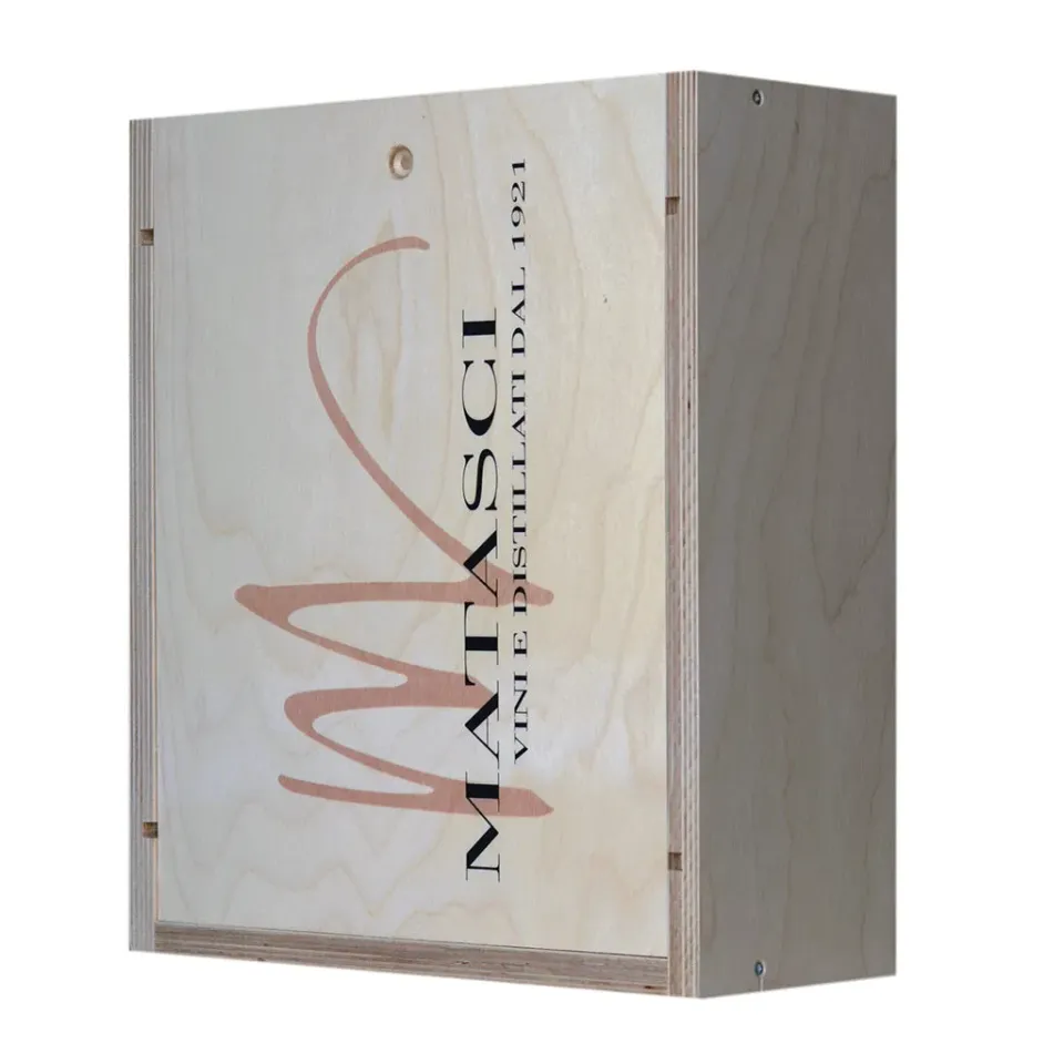 Matasci Cassetta Legno LOGO per 3 bottiglie 3x75 CL vuota
