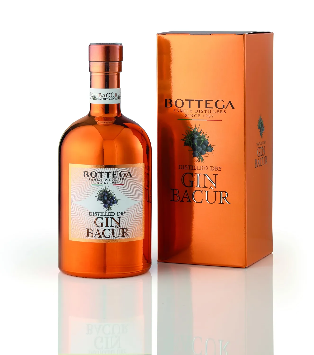 Bottega Bacûr Dry Gin gift 500 ml + 2 bicchieri italiani
