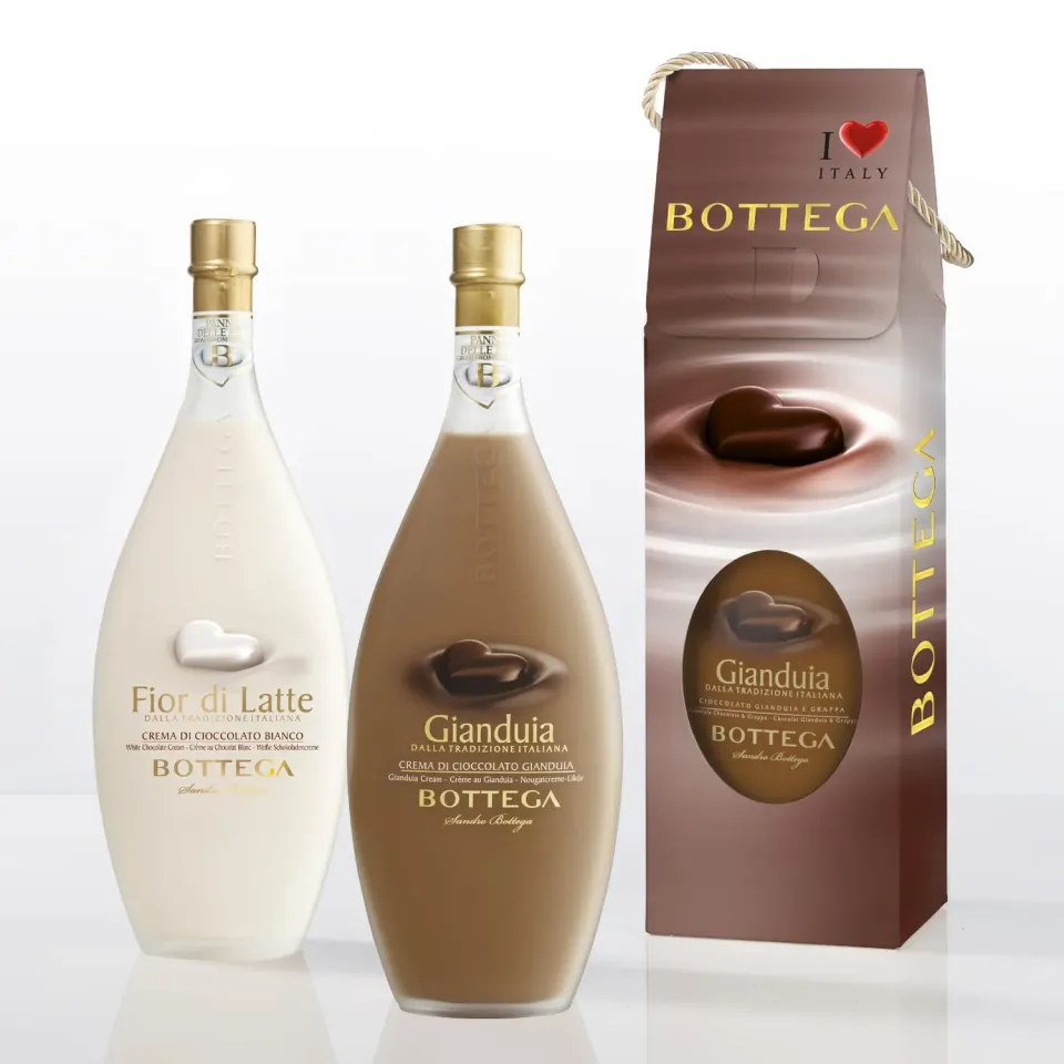 Bottega Black & White liquori cremosi 2x500 ml Fiordilatte Gianduia