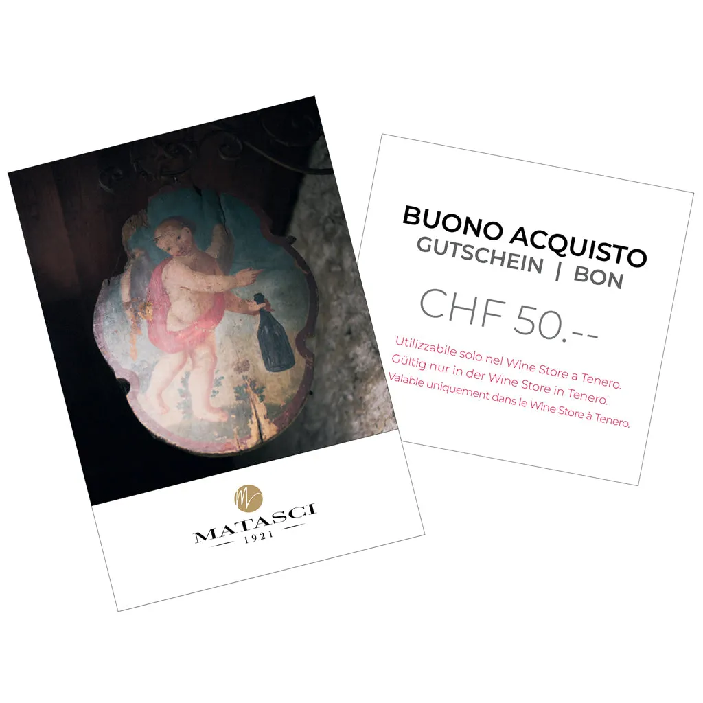 Matasci Buono Regalo Cartaceo Tenero 50 CHF idea regalo