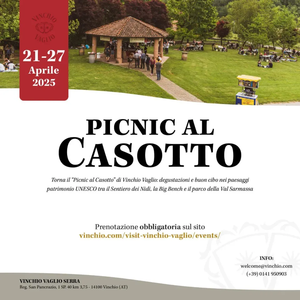 Vinchio Vaglio Picnic al Casotto evento 27/04/25